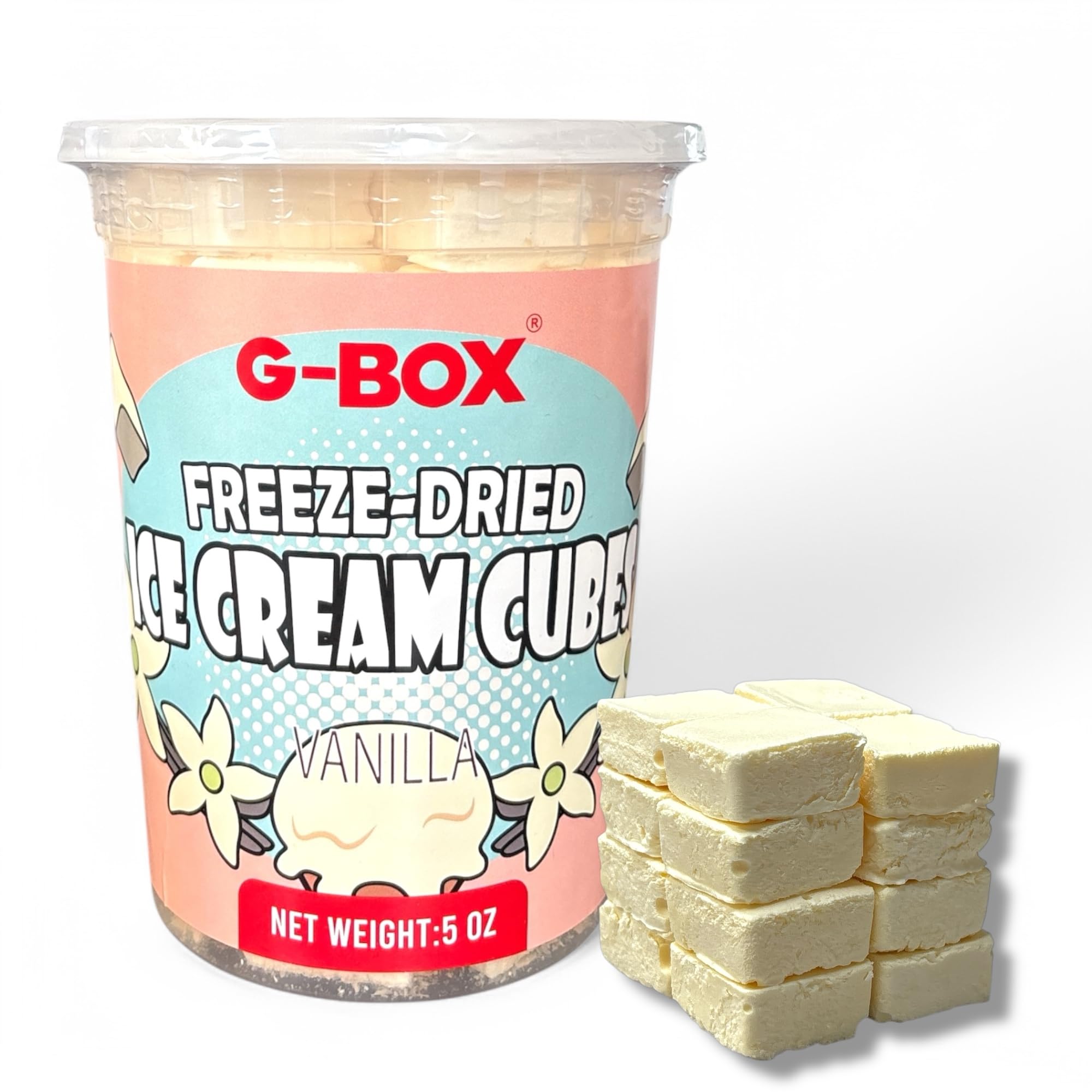Amazon.com: G-BOX Freeze Dried Ice Cream Cubes, Vanilla Flavor, 5